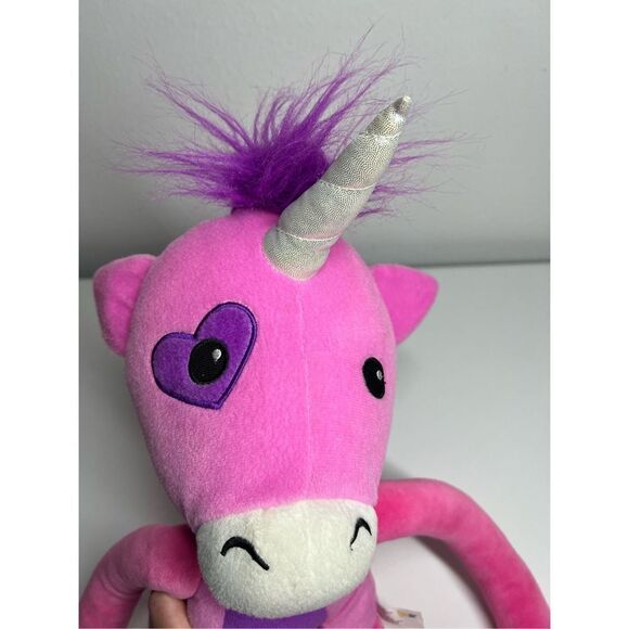 Stretch Kins Pink And Purple Unicorn Plush Toy 30" Tall - Picture 2 of 12